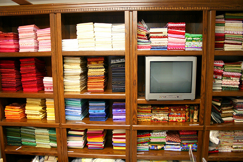 Filled shelves