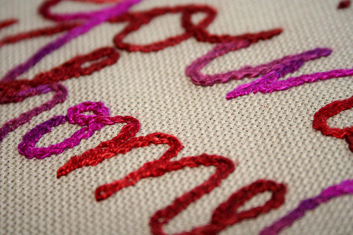 Band sampler: Chain stitch close-up