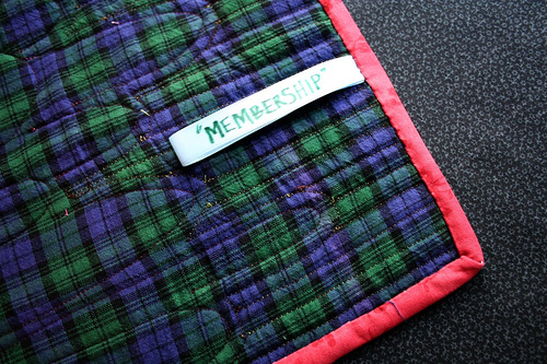 Journal Quilt: Membership (back and tag)